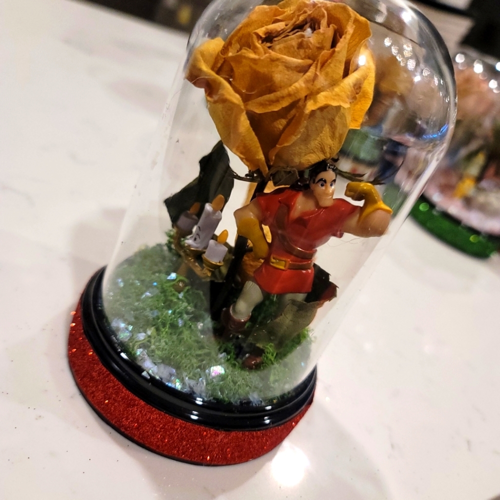 Candle stick Lumiere and Bete Gaston Villain Plumette Beauty and the beast